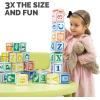 imageBankers Box at Play Heavy Duty Jumbo Cardboard Building Blocks 40 Pack Large and Medium Toy Blocks for Kids andABC123 Learning Blocks 50pk