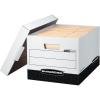 imageBankers Box 12 Pack RKIVE HeavyDuty File Storage Boxes FastFold LiftOff Lid Letter WhiteBlack