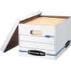 imageBankers Box 4 Pack STORFILE Basic Duty File Storage Boxes Standard Assembly Liftoff Lid LetterLegal WhiteBlueStandard Packaging