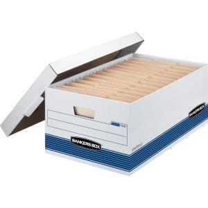 imageBankers Box 12 Pack STORFILE MediumDuty File Storage Boxes FastFold String and Button Legal WhiteBlue12Pack