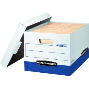 imageBankers Box 20 Pack RKIVE HeavyDuty File Storage Boxes FastFold LiftOff Lid Letter WhiteBlue20Pack