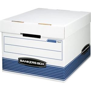 imageBankers Box 30 Pack STORFILE MediumDuty File Storage Boxes FastFold LiftOff Lid LetterLegal WhiteBluepack of 20