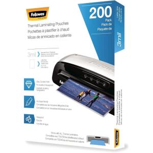 imageFellowes Thermal Laminating Sheets 3mil Letter Size Pouches 9 x 115 200 Pack Clear 57434013mil  200 Pack