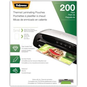 imageFellowes Thermal Laminating Sheets 3mil Letter Size Pouches 9 x 115 200 Pack Clear 57434015mil  200 Pack