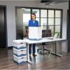 imageBankers Box 4 Pack HANGNSTOR MediumDuty File Storage Boxes FastFold LiftOff Lid Letter WhiteBlue