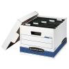 imageBankers Box 4 Pack HANGNSTOR MediumDuty File Storage Boxes FastFold LiftOff Lid Letter WhiteBlue