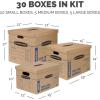 imageBankers Box Classic Moving Box 12 Pack Kit Reinforced Handles TapeFree Assembly Box with Lid 8 Small and 4 Medium Boxes 7716401Assorted Kit