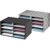 imageBankers Box Decorative Eight Compartment Literature Sorter Letter BlackGray Pinstripe 6170301120 H x 1625 L x 2337 W
