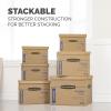 imageBankers Box Medium Classic Moving Box 8 Pack Reinforced Handles TapeFree Assembly Box with Lid 19in x 145in x 155in 77172018Pk