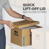 imageBankers Box Medium Classic Moving Box 8 Pack Reinforced Handles TapeFree Assembly Box with Lid 19in x 145in x 155in 77172018Pk