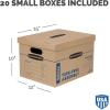 imageBankers Box Small Classic Moving Box 20 Pack Reinforced Handles TapeFree Assembly Box with Lid 15in x 12in x 10in 771421020 Pack