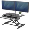 imageFellowes Corsivo Height Adjustable Standing Desk Sit to Stand Gas Spring Riser Converter Tabletop Workstation Desk Riser 8091001Lotus LT