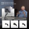 imageFellowes Platinum Series Single Monitor Arm for 40Inch Monitors Full Motion 360 Rotation VESA Mount with Grommet or Clamp USB Ports Ergonomic Black 8043301Single