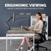imageFellowes Platinum Series Single Monitor Arm for 40Inch Monitors Full Motion 360 Rotation VESA Mount with Grommet or Clamp USB Ports Ergonomic Black 8043301Single