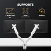 imageFellowes Platinum Series Triple Monitor Arm for 27Inch Monitors Full Motion 360 Rotation VESA Mount with Grommet or Clamp USB Ports Ergonomic Black 8042601White