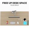 imageFellowes Platinum Series Triple Monitor Arm for 27Inch Monitors Full Motion 360 Rotation VESA Mount with Grommet or Clamp USB Ports Ergonomic Black 8042601Silver