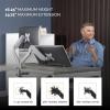 imageFellowes Platinum Series Triple Monitor Arm for 27Inch Monitors Full Motion 360 Rotation VESA Mount with Grommet or Clamp USB Ports Ergonomic Black 8042601Silver