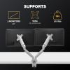 imageFellowes Platinum Series Triple Monitor Arm for 27Inch Monitors Full Motion 360 Rotation VESA Mount with Grommet or Clamp USB Ports Ergonomic Black 8042601Silver