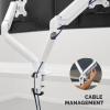 imageFellowes Platinum Series Triple Monitor Arm for 27Inch Monitors Full Motion 360 Rotation VESA Mount with Grommet or Clamp USB Ports Ergonomic Black 8042601White