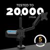 imageFellowes Platinum Series Triple Monitor Arm for 27Inch Monitors Full Motion 360 Rotation VESA Mount with Grommet or Clamp USB Ports Ergonomic Black 8042601Silver or Dark Grey