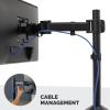 imageFellowes Reflex Series Adjustable Monitor Arm for Desk Supports 32Inch Monitors Ergonomic Single Monitor Stand with VESA Mount Easy Setup with Grommet or Clamp 8502501BlackSingle