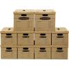imageBankers Box Classic Moving Box 12 Pack Kit Reinforced Handles TapeFree Assembly Box with Lid 8 Small and 4 Medium Boxes 7716401Assorted Kit