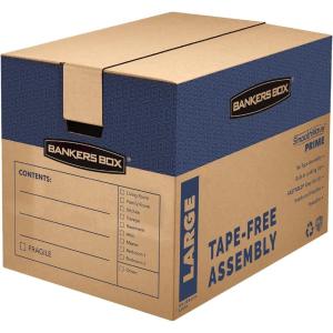 imageBankers Box Large Prime Moving Box 6 Pack Reinforced Handles TapeFree Assembly Attached Lid 18in x 18in x 24in 0062904Large