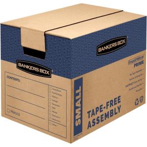 imageBankers Box Large Prime Moving Box 6 Pack Reinforced Handles TapeFree Assembly Attached Lid 18in x 18in x 24in 0062904Small