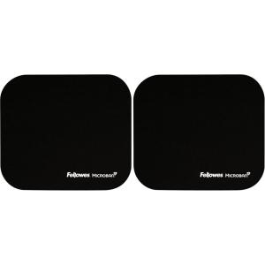 imageFellowes 5933901 Mouse Pad wMicroban Nonskid Base 9 x 8 Black FEL5933901 8quot x 9quot x 01quot8 x 9 x 01 Pack of 2