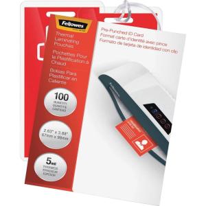imageFellowes Hot Laminating Pouches ID Tag Not Punched 5 mil 25 Pack 52007100Pack