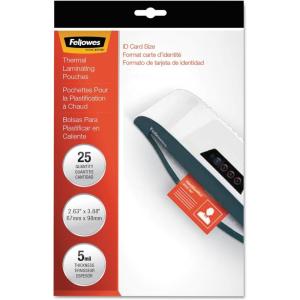 imageFellowes Hot Laminating Pouches ID Tag Not Punched 5 mil 25 Pack 5200725Pack