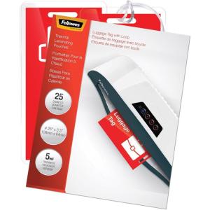 imageFellowes Hot Laminating Pouches Luggage ID Tag with Loop 5 mil 25 Pack 520035mil25pk