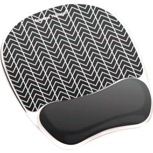 imageFellowes Photo Gel Mouse Pad Wrist Rest with MICROBAN  Black Chevron 954990193L x 79W inches