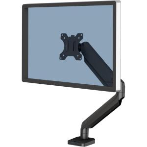 imageFellowes Platinum Series Single Monitor Arm for 40Inch Monitors Full Motion 360 Rotation VESA Mount with Grommet or Clamp USB Ports Ergonomic Black 8043301Single