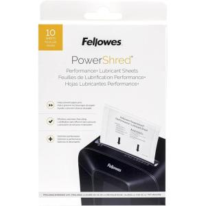 imageFellowes Powershred Performance Paper Shredder Lubricant Sheets with Paper Shredder Oil Lubricant for CrossCut and MicroCut Paper Shredders 6 x 850 x 0031 Inch 10Pack