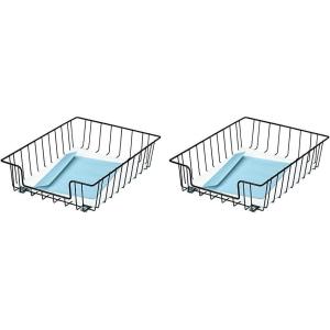 imageFellowes Workstation 3quot Letter Desk Tray Organizer Wire Black 601121 Count Pack of 2