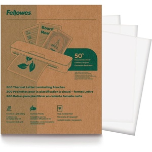 image:imageThermal Recycled Content Laminating Sheets Letter Size Pouches 9 x 115 200 Pack Clear for Use on 3mil Setting 100145864